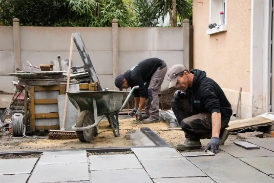 Pose de terrasse en dalle Angers